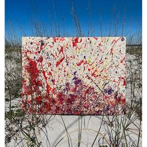 The Outpouring‎ Abstract Splatter Painting Freedom Acceptance Peace 36x48 Canvas